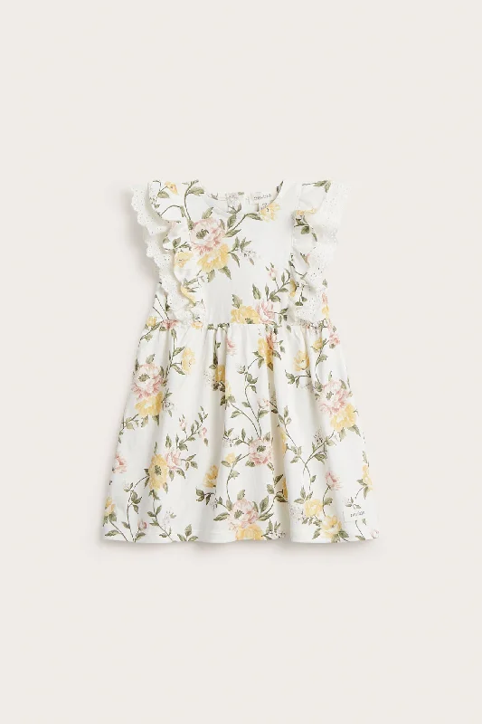 Baby white floral dress