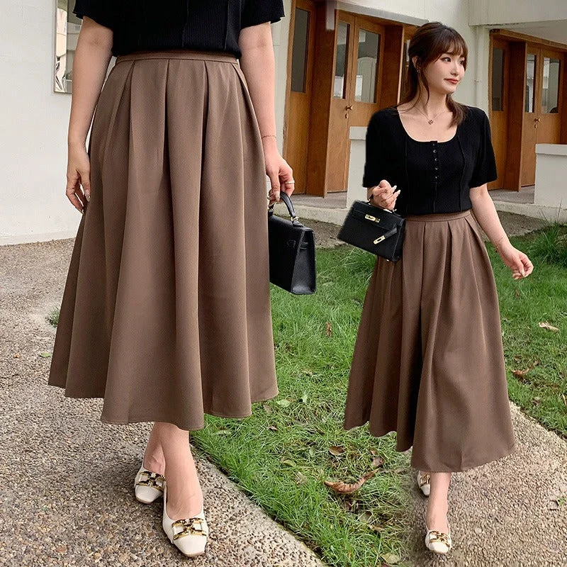 Plus Size Korean Pleat Midi Dress