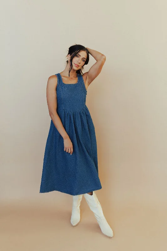 Violet Denim Dress in Medium Wash