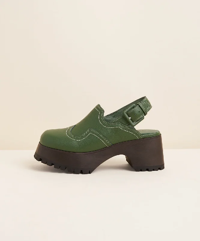 Loni Western Slingback Clog  | Moss