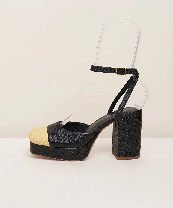 Petra Retro Platform Heel | Black