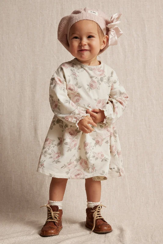 Baby white rose pattern dress