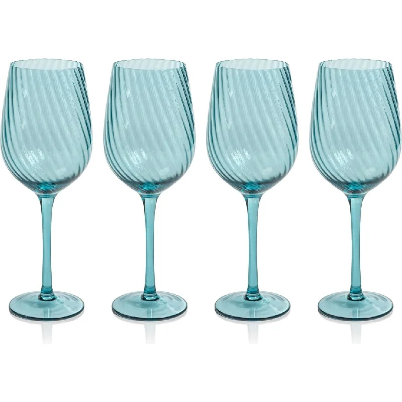 Sesto Optic Swirl White Wine Glasses, Set of 4