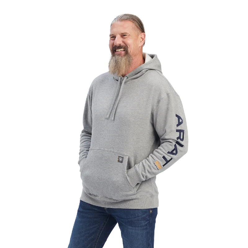 Ariat® Men's Rebar Graphic Heather Grey Pullover Hoodie 10041627