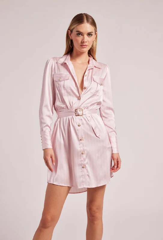 Darcelle Pinstripe Shirt Dress