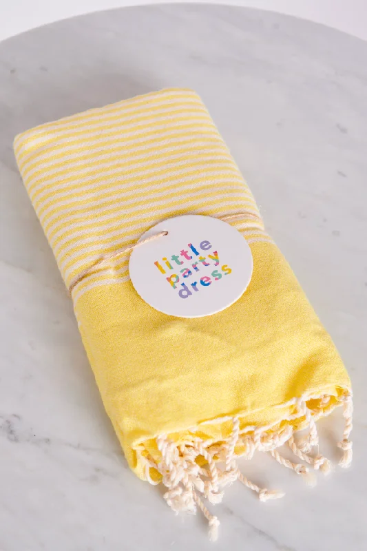 Thin Stripe Yellow & White Turkish Towel