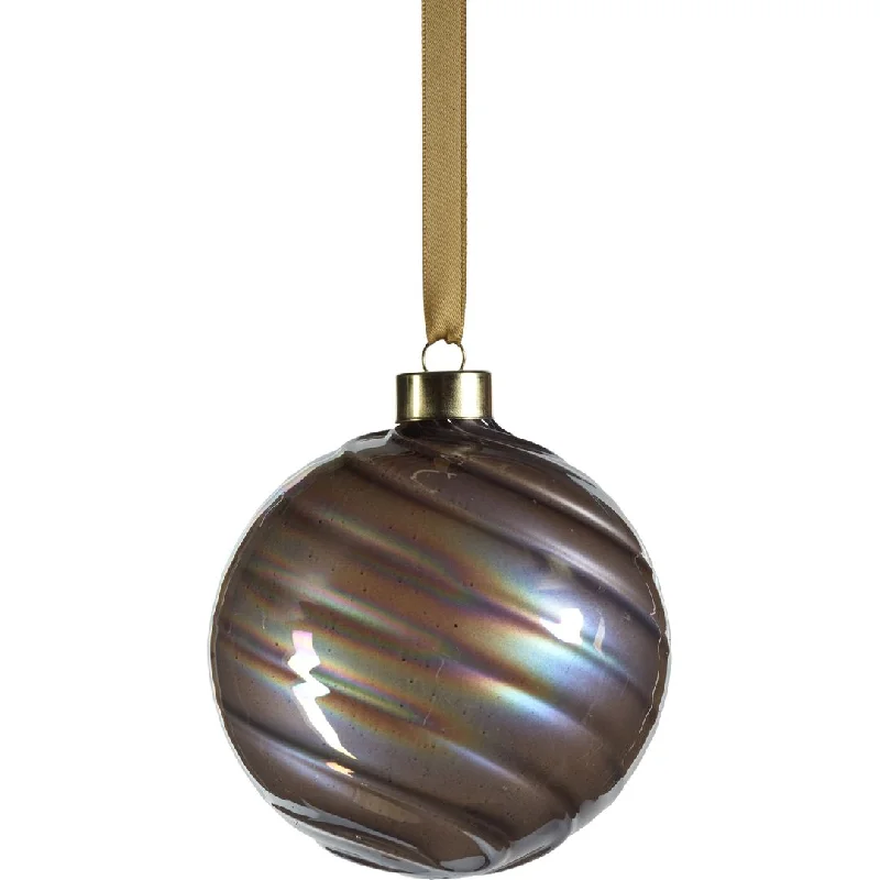 Light Gray Purple Pearl Luster Glass Ball Ornaments, Set of 6