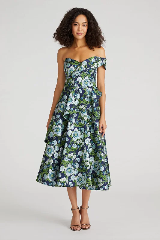 Tatum Peplum A Line Midi Dress