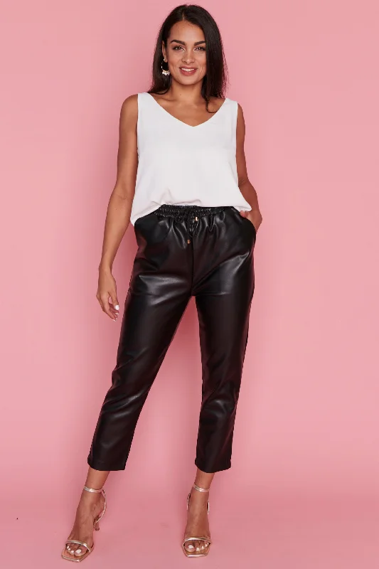 Ryder Black Pleather Pant