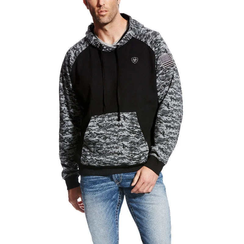 Ariat® Men's Patriot Black Digital Camo Hoodie 10022683