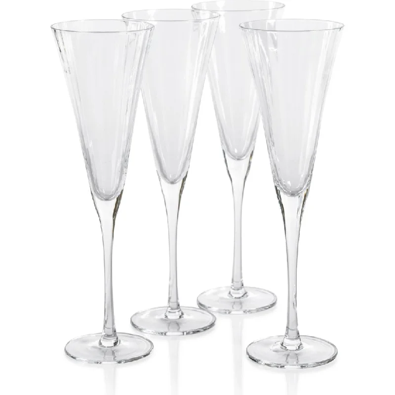 Cesena Optic Champagne Flutes, Set of 4