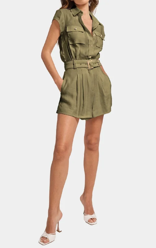 Morgan Linen Romper Sage