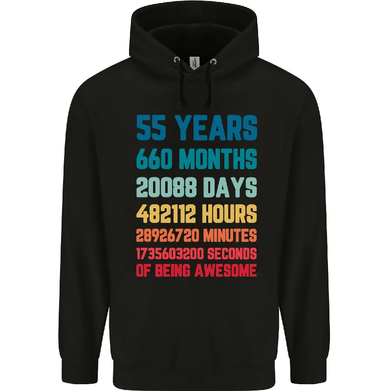 55th Birthday 55 Year Old Mens 80% Cotton Hoodie