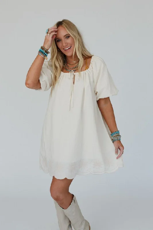 Moonlit Orchid Dress - Cream