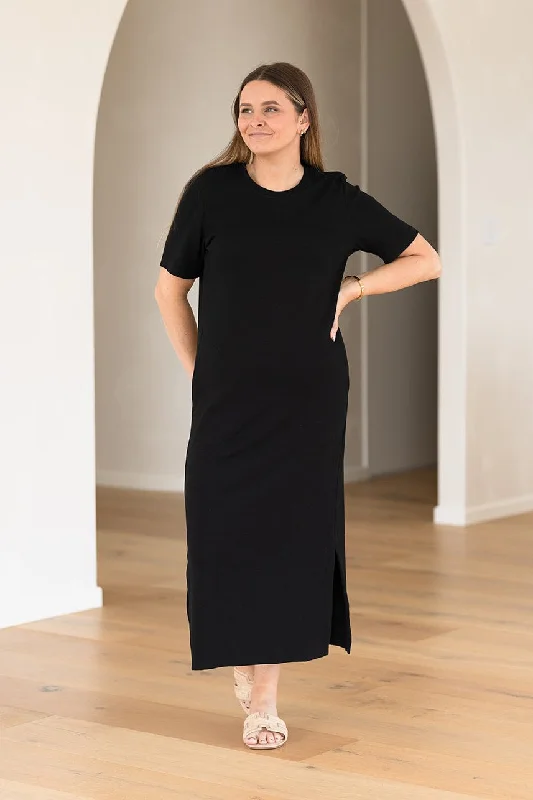 Millie Ribbed Dress - Black