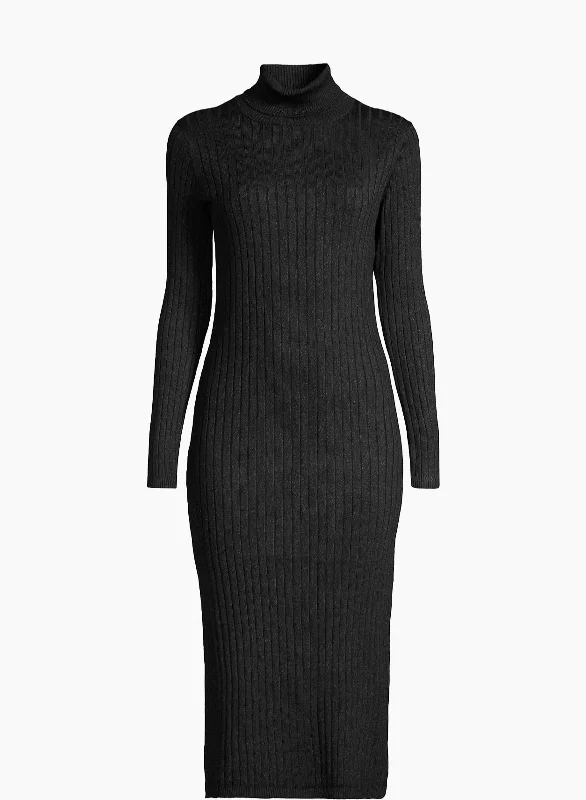 Metallic Cotton-Blend Turtleneck Sweaterdress