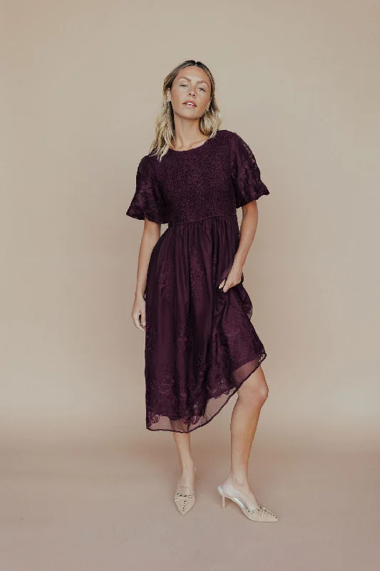 This Love Embroidered Midi in Plum